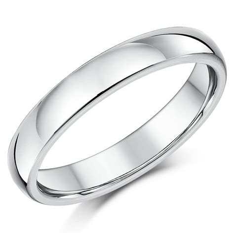 men's plain silver wedding band